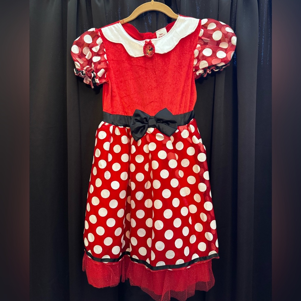 Disney Red and White Polka Dot Dress with Black Bow